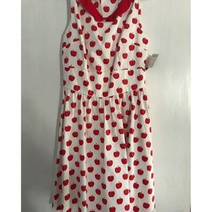 Apple Print, Peter Pan Collar, Dress 🍎